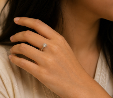 Classic Solitaire Silver Ring